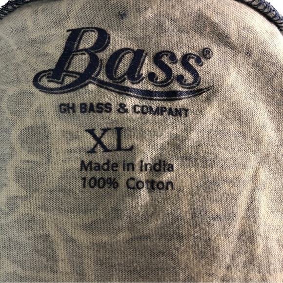 Bass Cotton Popover Top Women XL  Blue with White Botanical Design Scoop Neck - Picture 7 of 9